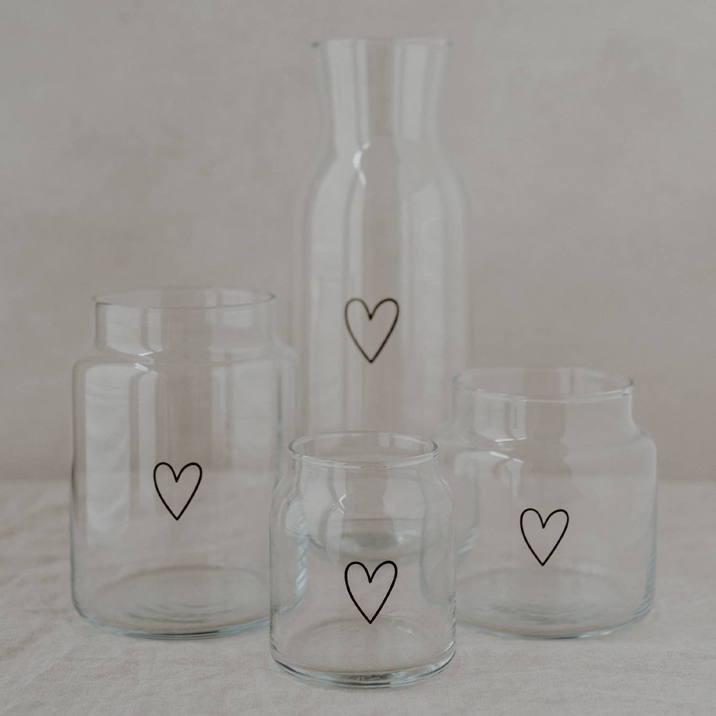 VASE AUS GLAS I HERZ I VON EULENSCHNITT