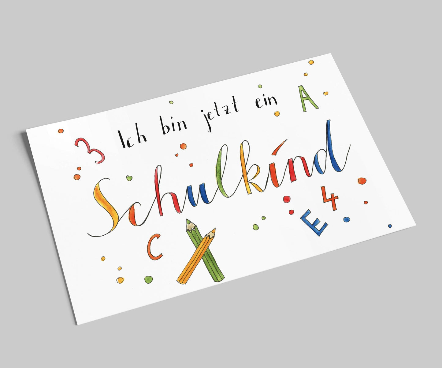 EINSCHULUNGSKARTE I SCHULKIND I POSTKARTE