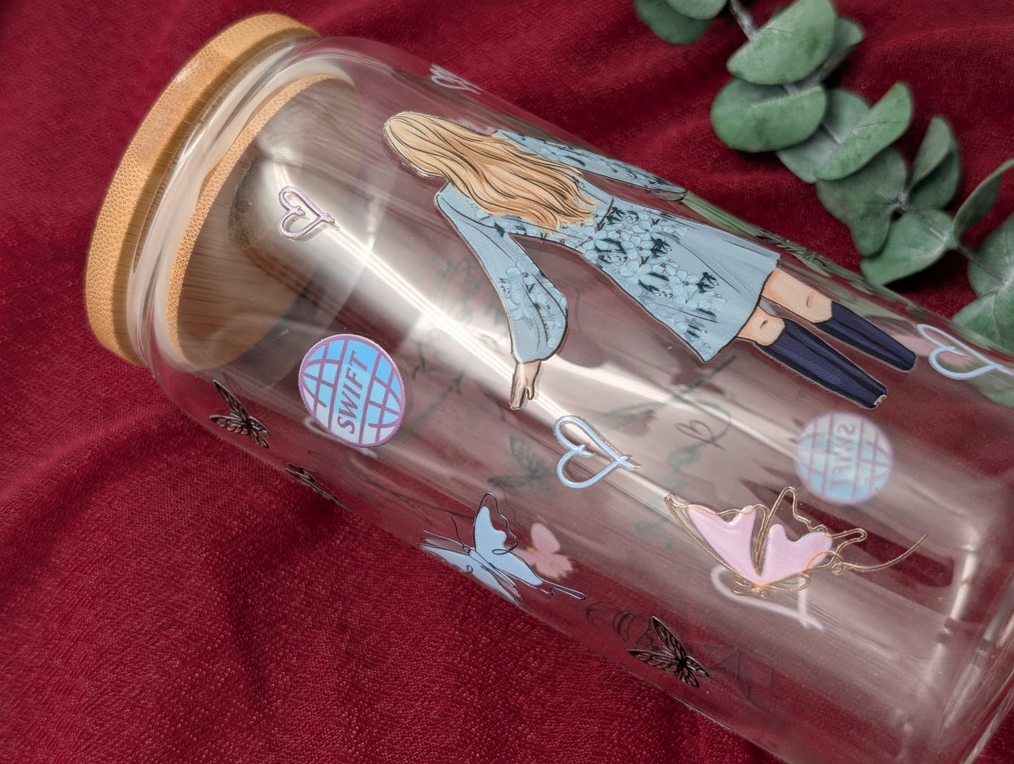 TRINKGLAS I GLASBECHER I MIT DECKEL UND STROHHALM I SWIFTII