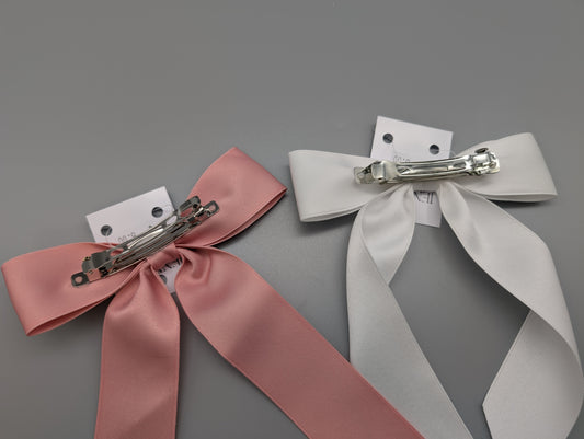 SCHLEIFEN HAARSPANGEN I ROSA UND WEIß