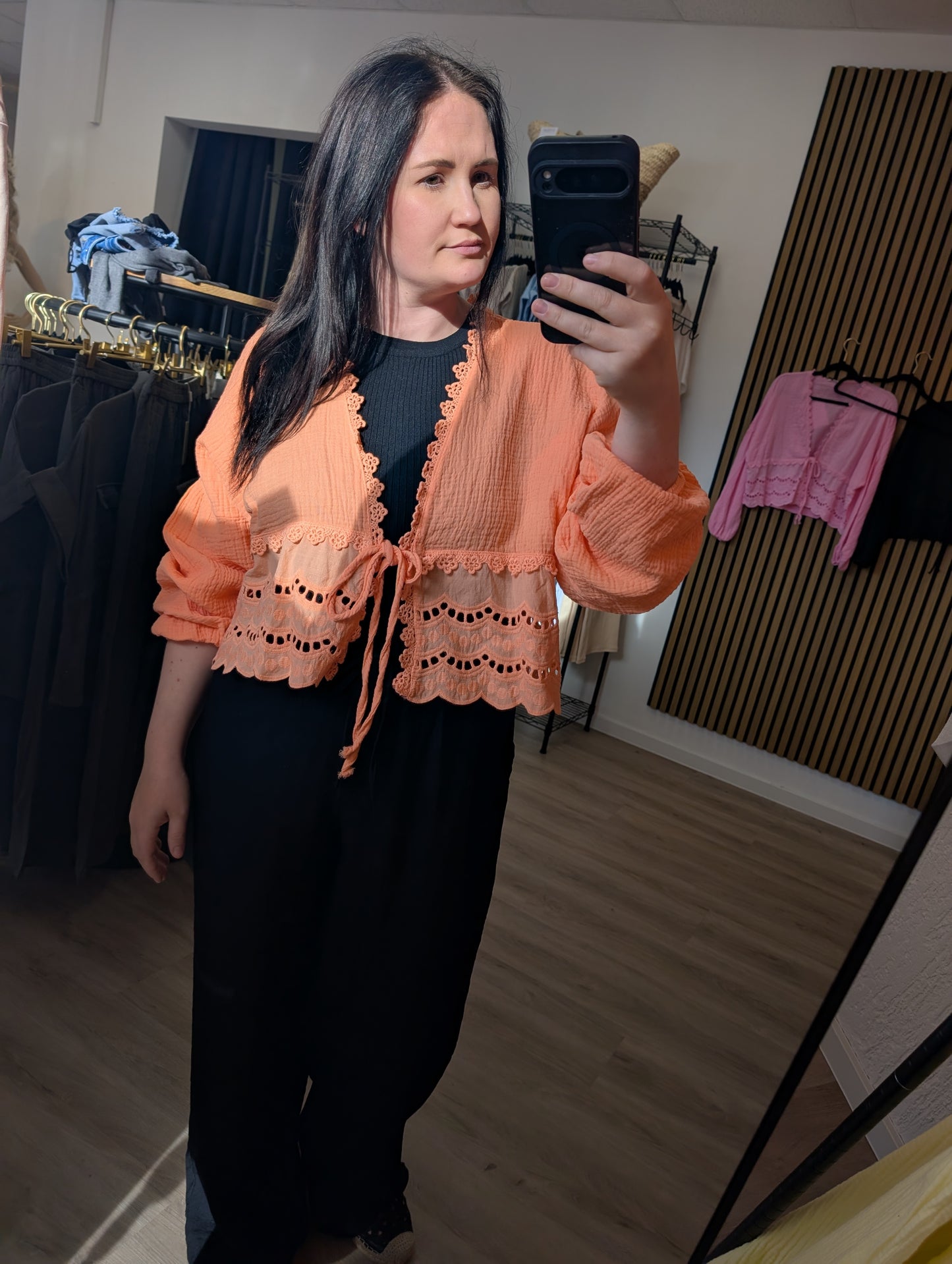 MUSSELIN BINDEBLUSE I EINHEITSGRÖßE