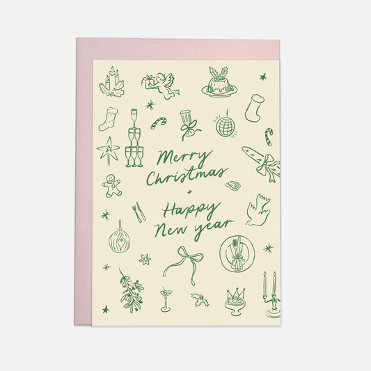 WEIHNACHTSKARTE I VERSPIELTE WEIHNACHTEN I MIT UMSCHLAG