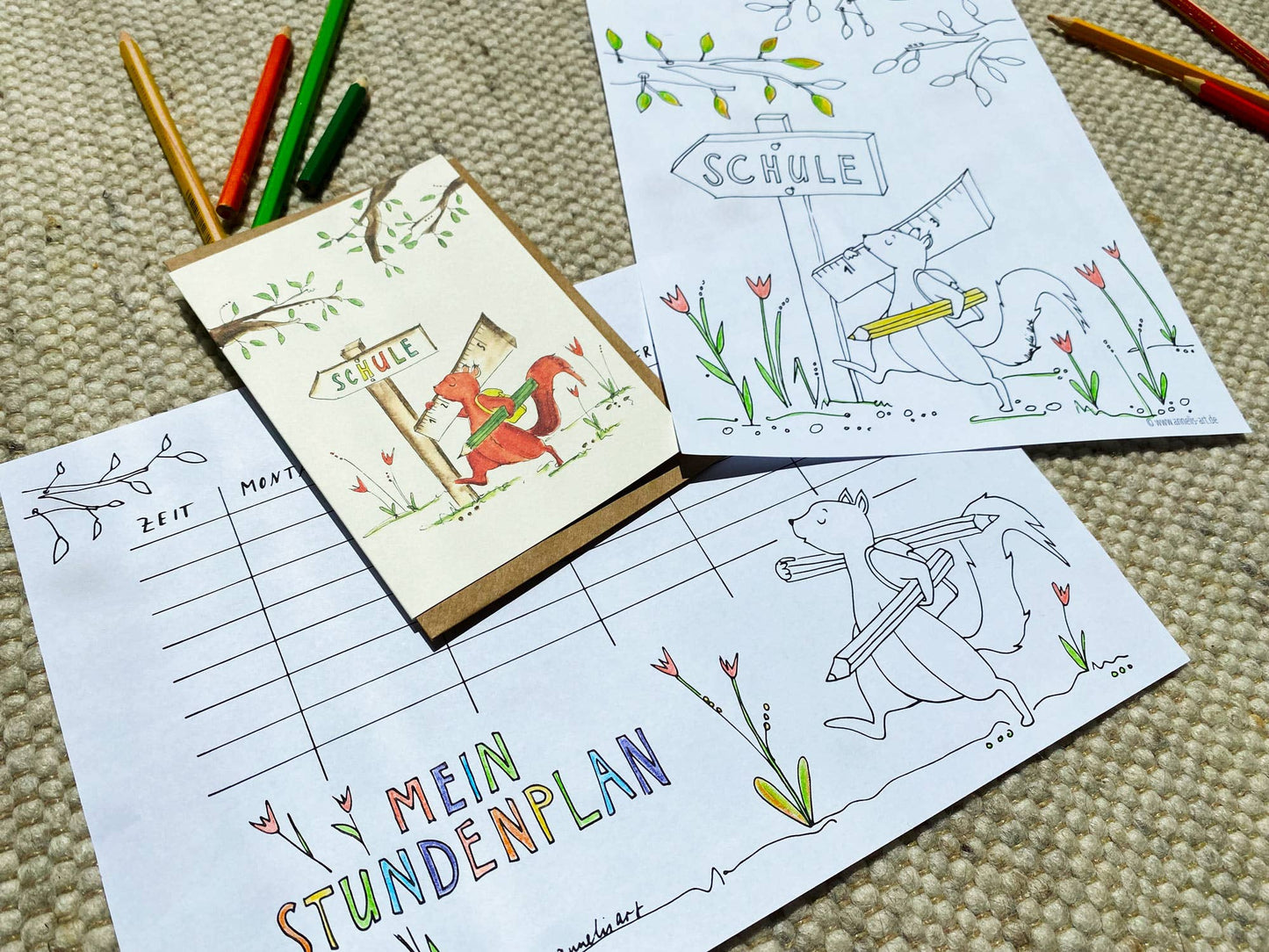 EINSCHULUNGSKARTE I EICHHÖRNCHEN I MIT UMSCHLAG