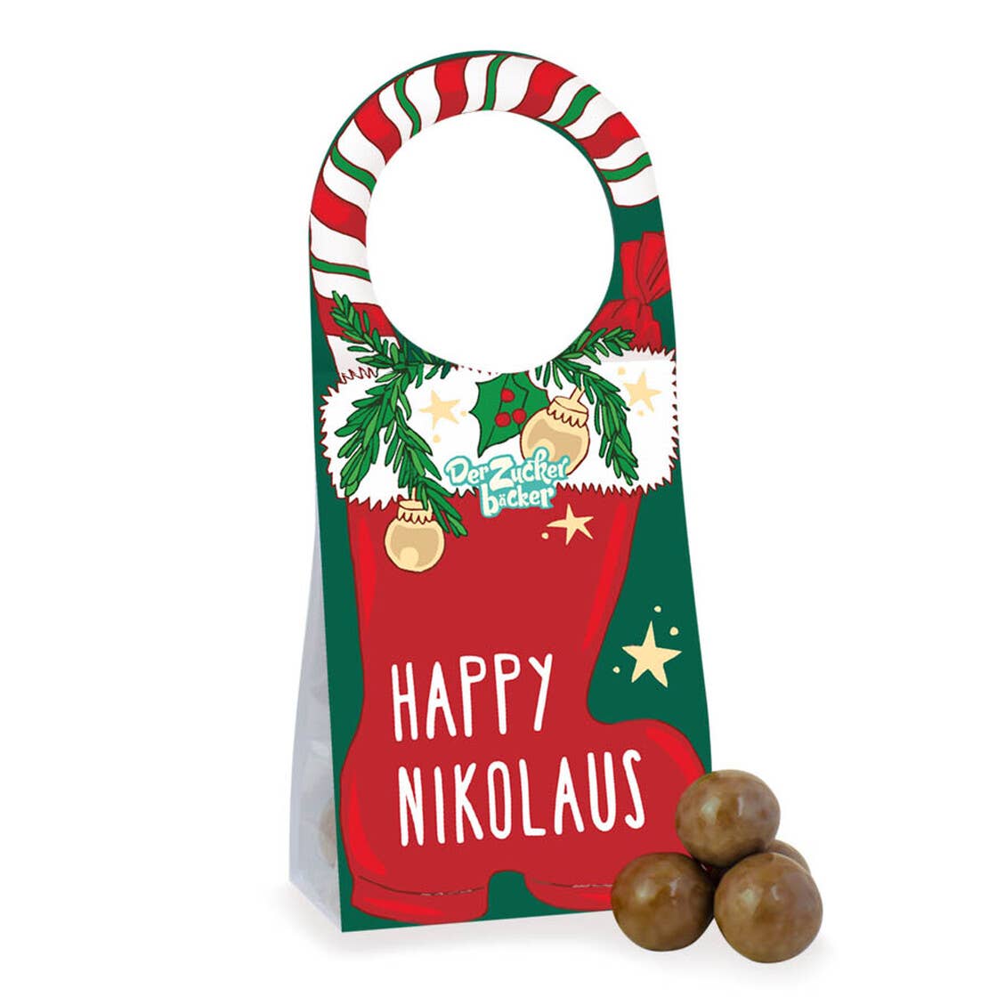 ANHÄNGER NIKOLAUS I SCHOKOLADENKEKSKUGELN MIT SPEKULATIUS