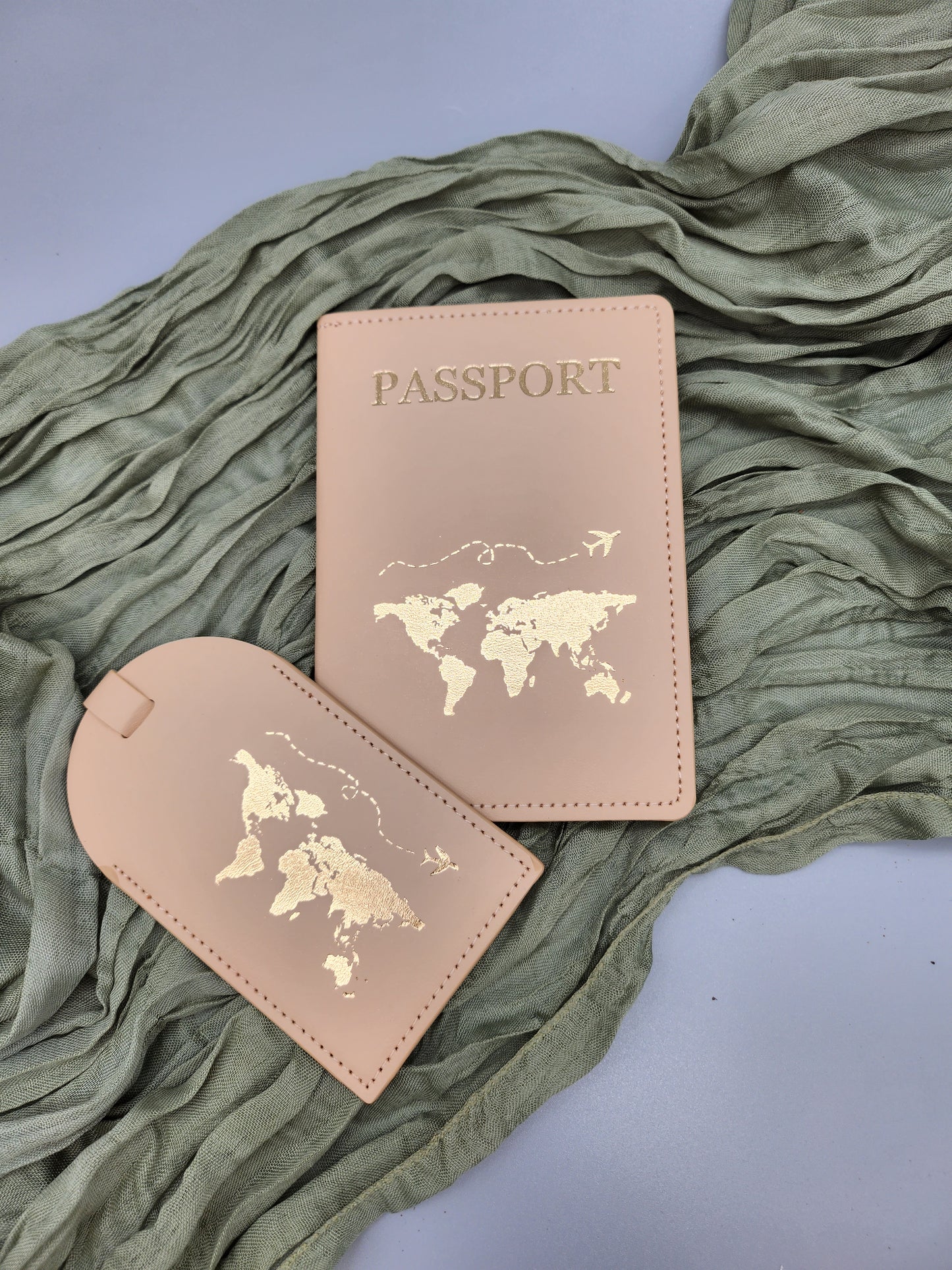 REISEPASSHÜLLE + KOFFERANHÄNGER PERSONALISIERTE INITIALEN