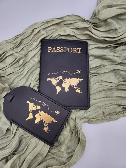 REISEPASSHÜLLE + KOFFERANHÄNGER PERSONALISIERTE INITIALEN