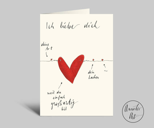 VALENTINSTAGSKARTE I ICH LIEBE DICH... I KLAPPKARTE