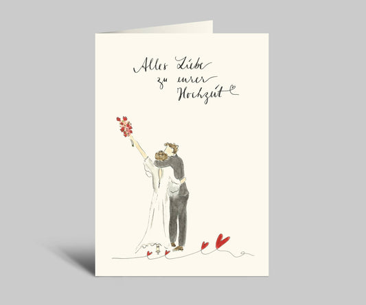 HOCHZEITSKARTE I ALLES LIEBE ZUR HOCHZEIT I MIT UMSCHLAG