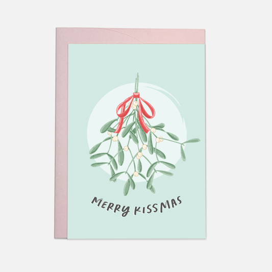 WEIHNACHTSKARTE I KISSMAS I MIT UMSCHLAG