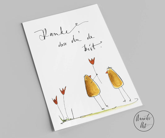 POSTKARTE I DANKE I VON ANNELIS ART