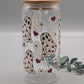 TRINKGLAS I GLASBECHER I MIT DECKEL UND STROHHALM I BOO-TIFUL HEART CUP