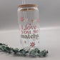 TRINKGLAS I GLASBECHER I MIT DECKEL UND STROHHALM I I LOVE YOU SO MATCHA