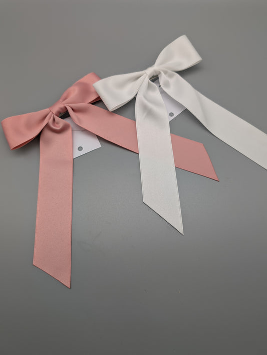 SCHLEIFEN HAARSPANGEN I ROSA UND WEIß