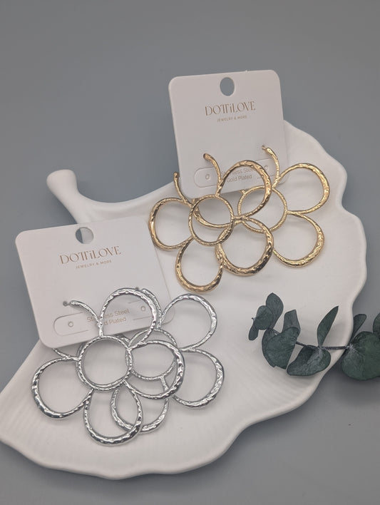 BLUMEN OHRRINGE I GOLD UND SILBER