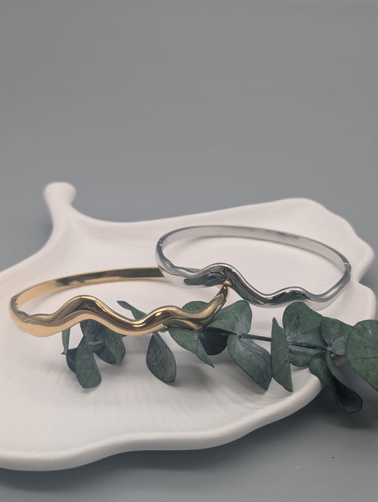 WELLENARMBAND I GOLD UND SILBER