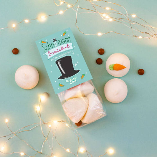 NASCHBEUTEL SCHNEEMANN I BASTELSET & SÜßIGKEITEN