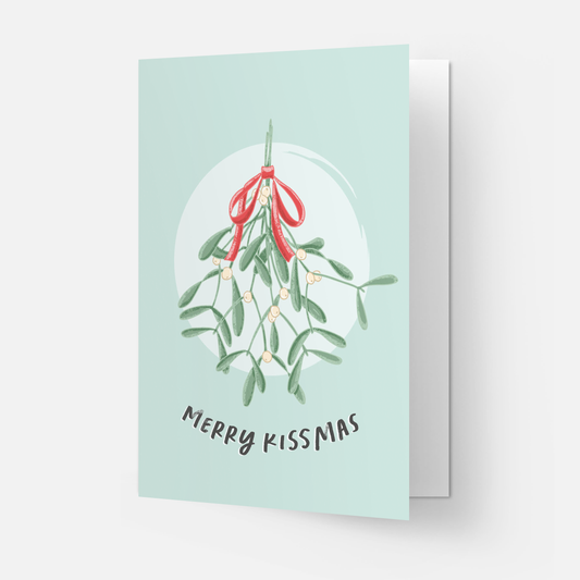 WEIHNACHTSKARTE I KISSMAS I MIT UMSCHLAG