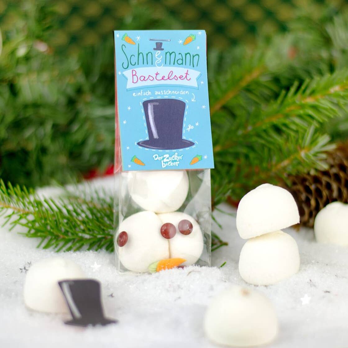 NASCHBEUTEL SCHNEEMANN I BASTELSET & SÜßIGKEITEN